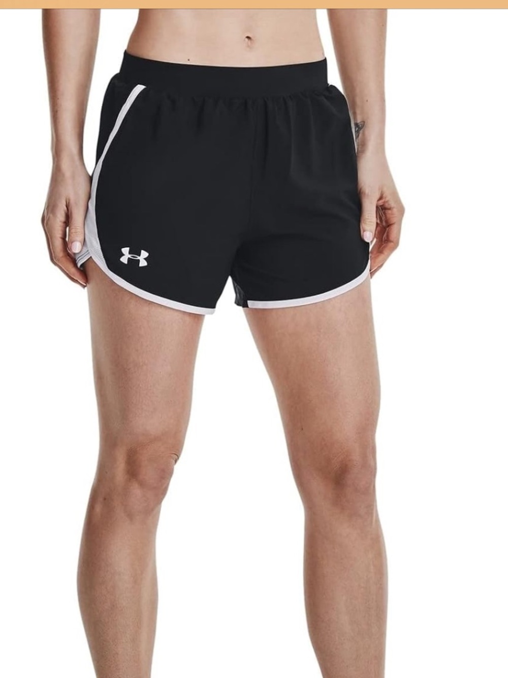 Under Armour Black Athletic Shorts with White Trim